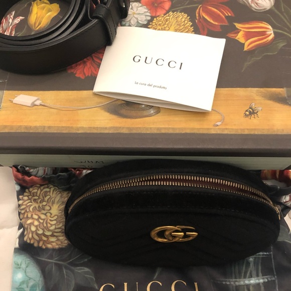 Gucci Handbags - Gucci 
GG Marmont quilted-velvet belt bag